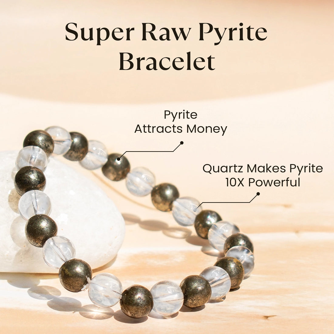 Super Raw Pyrite & Clear crystal Bracelet