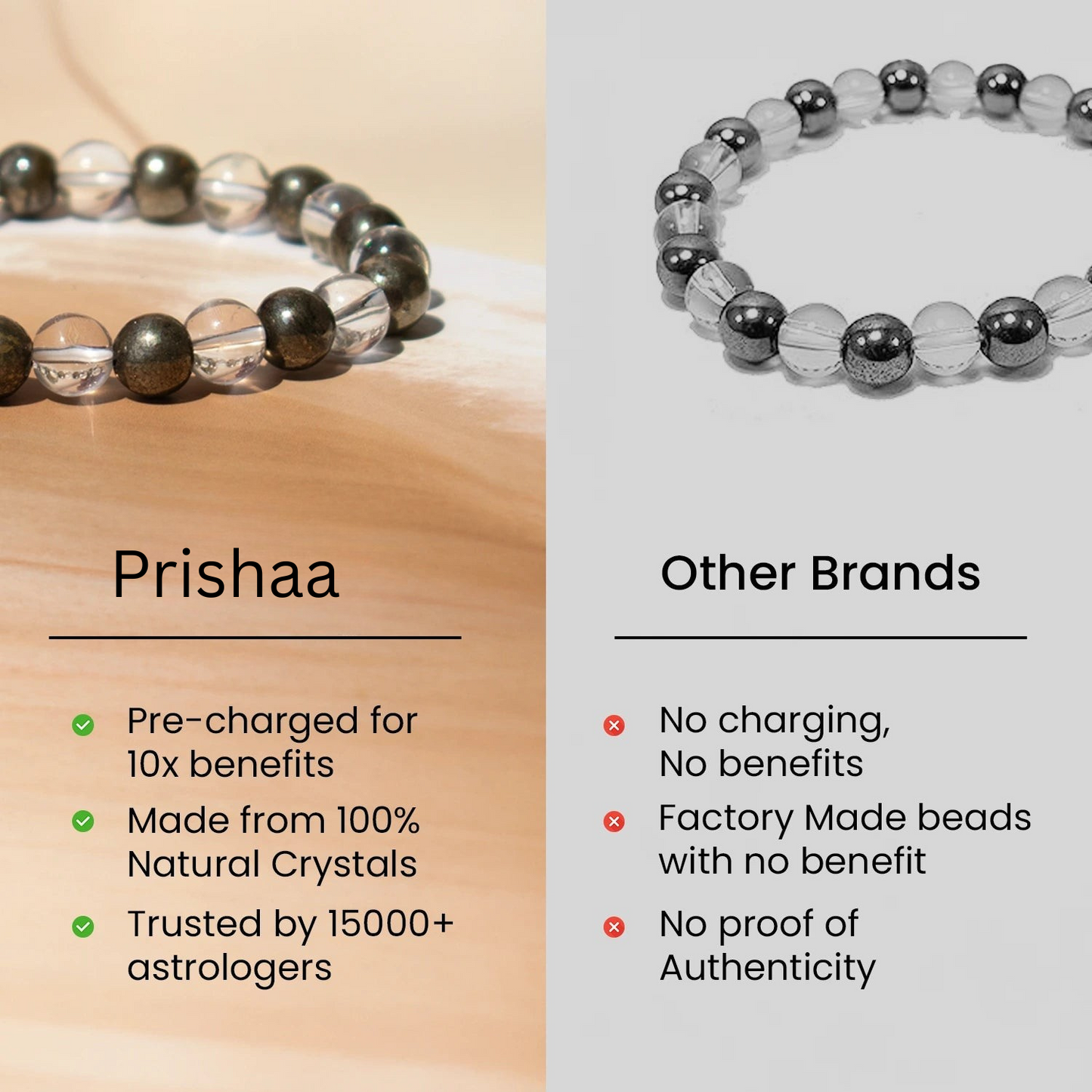 Super Raw Pyrite & Clear crystal Bracelet