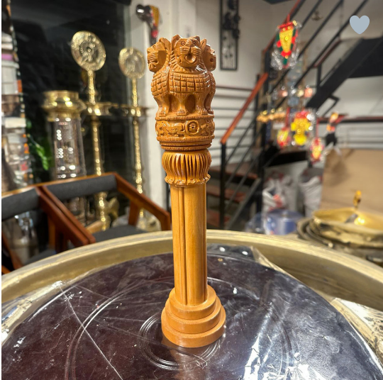 Wooden Ashoka Stambh Desk