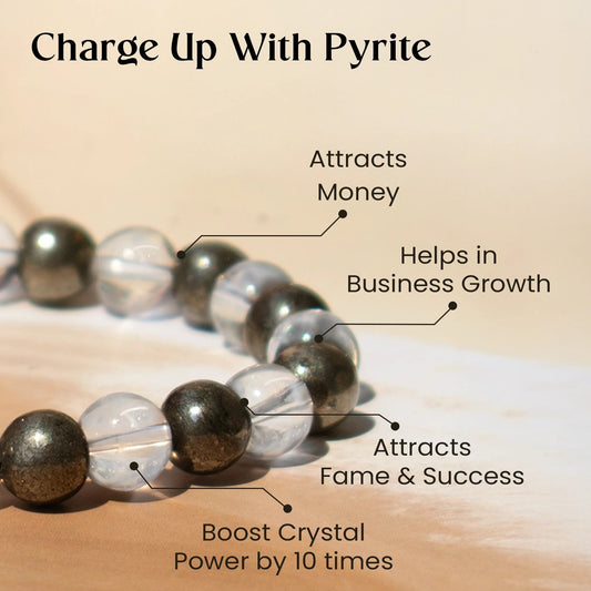 Super Raw Pyrite & Clear crystal Bracelet