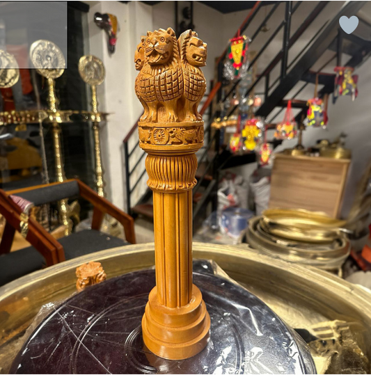 Wooden Ashoka Stambh Desk