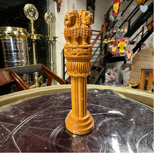 Wooden Ashoka Stambh Desk